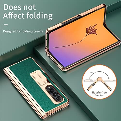 Narsbean Galaxy Z Fold 4 Esetben, 4-az-1-Zsanér S tolltartó Luxus Bőr borítás a Tollat, Teljes Védelmet biztosít Samsung