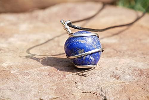 QUIPSA Lapis Lazuli Kristály Gyógyító Medál Nyaklánc –Védelem Negatív Energia Tisztító Igazi Drágakő Csakra Csillagjegy Gyógyító