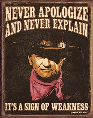 Kétségbeesett Vállalkozások John Wayne - az A Gyengeség Jele Adóazonosító Jele, - Nosztalgikus Vintage Fém Fali Dekoráció