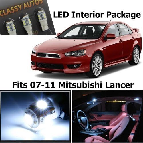 Klasszikus Autók Fehér LED Belső Világítás Csomag Mitsubishi Lancer (6 Db)