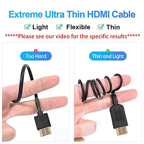 Ultra Vékony, HDMI Kábel,Extrém Karcsú, hdmi Kábel,Rövid Rugalmas hdmi 2.0 4K Kábel,Legvékonyabb HDMI Kábel Nagy Sebességű