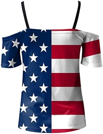 Július 4.-Póló Női Rövid Ujjú O-Nyak Tunikák, Felsők Amerikai Zászló Csíkos Tie-Dye Hazafias Ing Tunika Maximum Laza Fit