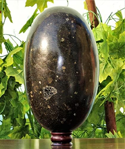 Polírozott Természetes Fekete Nuummite Kristály Kvarc Csakrák Gyógyító Metafizikai Hatalmas Nagy Kő Lingam (335mm/48.7 lbs)