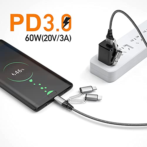 USB-C Multi Gyors Töltő Kábel PD 3A Adatok Szinkronizálása Fonott Nylon Kábel USB A/C-Típus C/Mikro/iPhone Adapter QC Gyors
