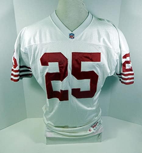 1995-ben a San Francisco 49ers Eric Davis 25 Játék Kiadott Fehér Jersey 44 DP30179 - Aláíratlan NFL Játék Használt Mezek