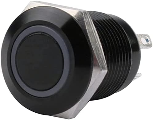 BKUANE 12mm Vízálló Oxidált Fekete Fém Gomb, Kapcsoló, LED-es Lámpa Pillanatnyi Reteszelés PC hálózati Kapcsoló 3V 5V 6V