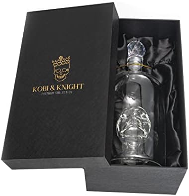Kobi & Lovag Prémium Koponya Derítő - Kézzel készített Koponya Whiskys Üveget a Dugóval Záródó - Boroszilikát Üveg Koponya