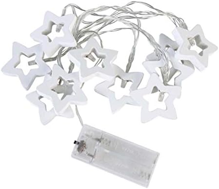 SOLUSTRE 10 LED String Fény ötágú Csillag Keret, elemes LED Lámpa, Karácsonyi Party Dekoráció ( Meleg Fehér )