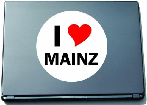 Imádom Aufkleber Matrica Laptopaufkleber Laptopskin 297 mm, mit Stadtname MAINZ