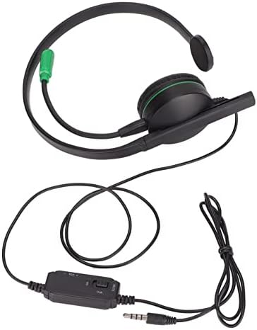 Jopwkuin Egyetlen Fül Gaming Headset, 3,5 mm-es Gaming Headset Támogatja a Mikrofon Elnémítása 120° Állítható a Sorban Mic