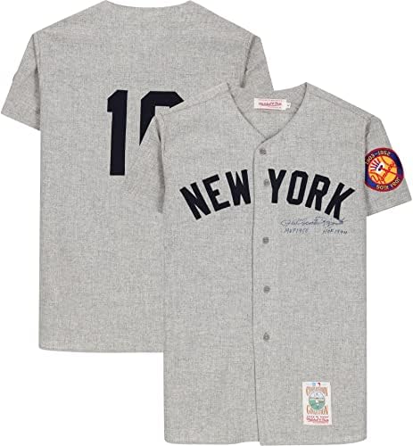 Phil Rizzuto New York Yankees Dedikált Mitchell & Ness Szürke Jersey Több Feliratok - SZÖVETSÉG - Dedikált MLB Mezek
