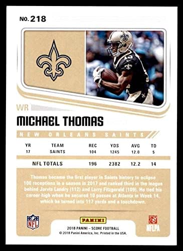 2018 Pontszám 218 Michael Thomas New Orleans Saints (Foci Kártya) NM/MT Szentek Ohio St.