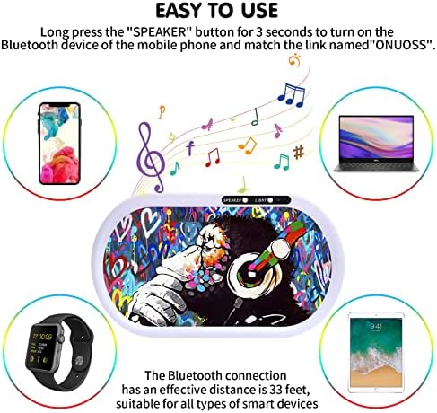 Bluetooth Hangszóró LED Rolling Tálca, világít Világít Tálca 7 Színek Party Mód Újratölthető, Lekerekített Szélek, USB-Gyors