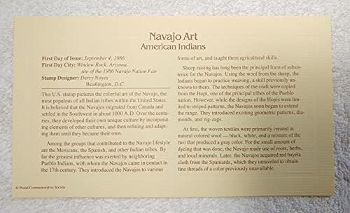 Navajo Art - Amerikai Indiánok - 22kt Arany Másolat Bélyegző/Első Nap Fedezze plusz Info Kártya - Postai Megemlékező Társadalom,
