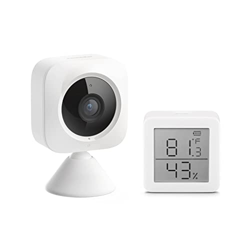 SwitchBot Biztonsági Beltéri Kamera, Okos Hőmérő Páratartalommérő, Bluetooth Vezeték nélküli helyiség Hőmérséklet Páratartalom
