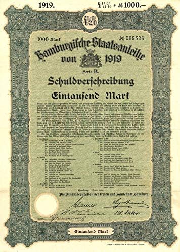 Hamburgifche Staatsanleihe - A Különböző Felekezetek - Bond (Uncanceled)