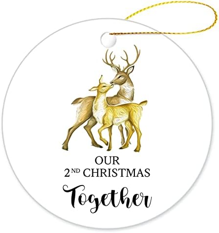 A Második Együtt a Karácsonyt Dísz 2021, 3 Pár Szarvas Minta 2. Karácsonyi Házas Dísz, az Ifjú pár Karácsonyi Díszek, Dekorációk