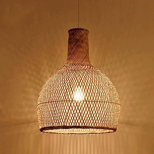 AoAobs Dob Medál Világítás Bambusz fonalból készült Lámpaernyő, Vintage Mennyezeti Lámpa Csillár, Japán Dekoratív Kézműves