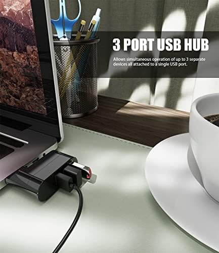 USB Port Splitter, PANPEO 3 portos USB 2.0 Bővítő Splitter [90°/180° Fokos Forgatható] a Laptopot, Xbox, Wii, PS3, PC, MAC,
