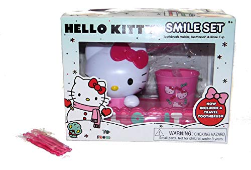 Hello Kitty Mosoly Ajándék szett, Fogkefe, Holder, Öblítse Kupa, Gyermek Flossers