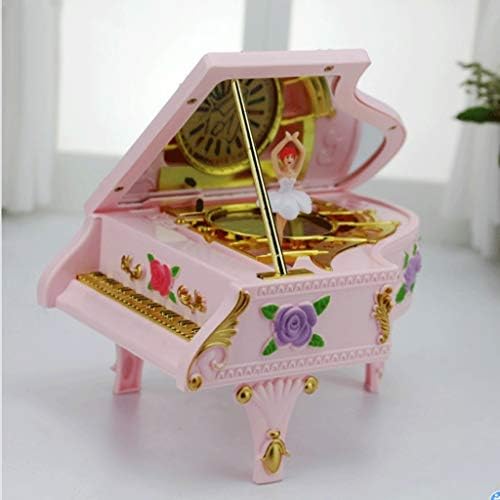 DOUBA Rózsaszín Zongora Zene Doboz LED Zene ékszerdoboz Forgó Balett Lány Music Box Rose Music Box Születésnapi Ajándék