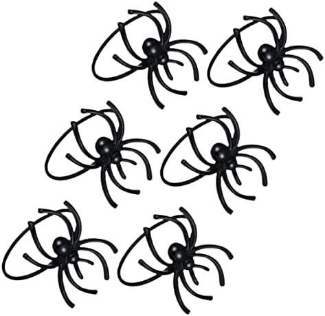 BESTOYARD 6db Pók Szalvéta Gyűrű Fekete Fém Asztal Dekoráció Fekete Asztal Dekoráció Halloween Stílus Szalvéta Csatok Pók