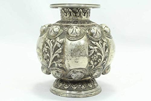 Rajasthan Drágaköveket, Kézműves 925 Sterling Ezüst Urnában Pot Gravírozott Virág Design Haza Dekoratív
