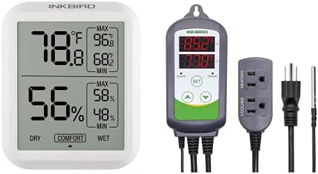 Inkbird ITC-308 Digitális Hőmérséklet Szabályzó, valamint I-20 Digitális Hőmérő Hőmérséklet, illetve a Páratartalom Monitor