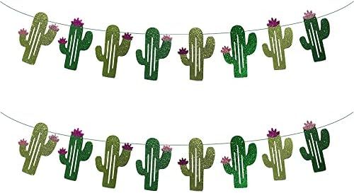 FAZHBARY Csillogó Kaktusz Garland Kaktusz Banner Kaktusz Témájú Szülinapi Esküvő lánybúcsú Party Dekorációk, Kellékek Csomag