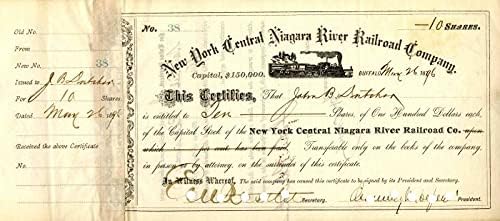 New York-I Központi Niagara Folyó Vasút Zrt. Által aláírt Chauncey M. Depewi - Raktáron Bizonyítvány