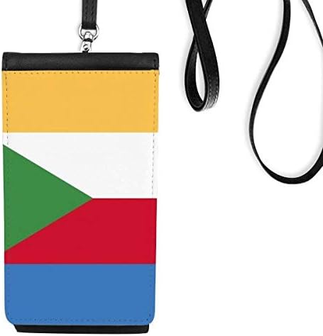Comore-Szigetek Nemzeti Zászló Afrikai Ország Phone Wallet Pénztárca Lóg Mobil Tok Fekete Zseb