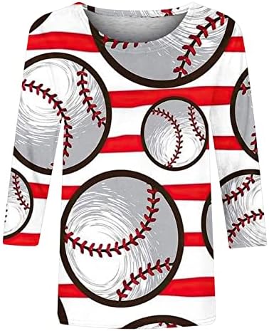 Anyák Napja 3/4-Es Ujjú Ing, Női Nyári Baseball Anya Felsők Női Alkalmi Legénység Nyak Trendi Grafikus Póló
