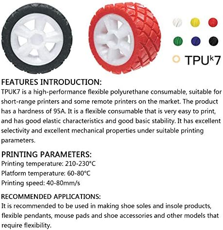ZHJBD TPU 3D-s Nyomtató Végtelen 1.75 mm, Rugalmas, Elasztikus, 1kg-Piros (Szín : Zöld, Méret : Zöld)