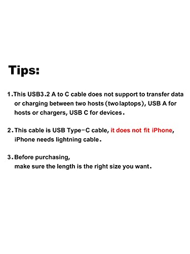 CableCreation [2 Csomag USB-C-USB Kábel-5FT, USB C-USB 3.1 USB 3.2 Gen2 10Gbps USB-C adatkábel, Android Automatikus Kábel,