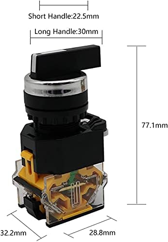 AKDE 22mm Választó Gomb Rotary Switch Reteszelés Pillanatnyi 2NO 1NO1NC 2 3 helyezze DPST 10A 400V hálózati Kapcsoló BE/Ki