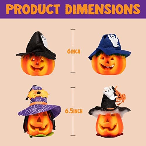 JOYIN 6 Pack Fény Halloween Jack-o'-Lantern Dekoratív Tök Hab Halloween Dekoráció, Kellékek