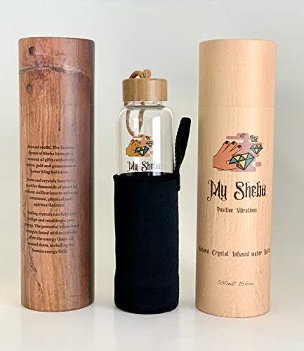 A Sheba bambusz üveg átitatva Ametiszt-kristályok (kő, a béke, a stabilitás, az intuíció)