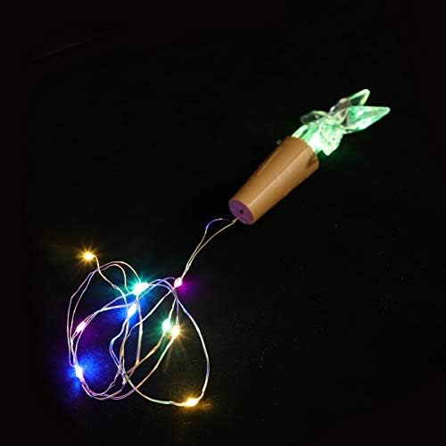 Uonlytech 2 Db LED Boros Üveg Dugó Lámpák Csillag Tündér Mini String Fények, Réz Drót felülvilágító DIY lakodalom Beltéri