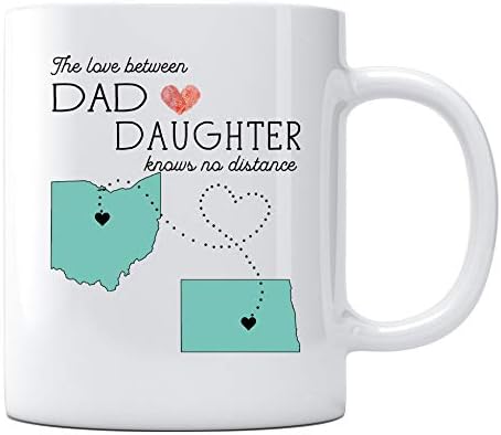 Távkapcsolat Bögrét az Apa A Lányát Ohio Állam Észak-Dakota A Szerelem Között Apa-Lánya Nem Ismer Távolságot, Bögrék apák
