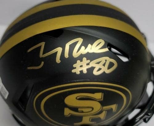 JERRY RICE Szélsőségesebb Autogramot SF 49ERS Napfogyatkozás Riddell Sebesség Mini Sisak. FANATIKUSOK - Dedikált NFL Mini
