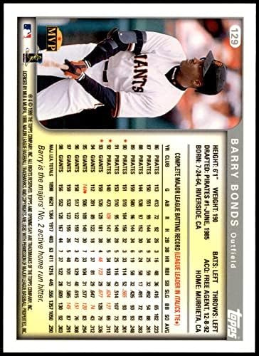 1999 Topps 129 Barry Bonds San Francisco Giants (Baseball Kártya) NM/MT Óriások