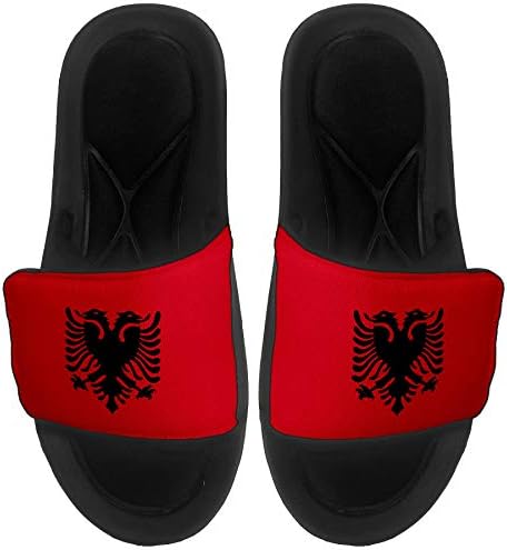 ExpressItBest Dobozkát Slide-On Szandál/Diák, a Férfiak, Nők, Fiatalok - Zászló, Albánia (albán) - Albánia Zászló