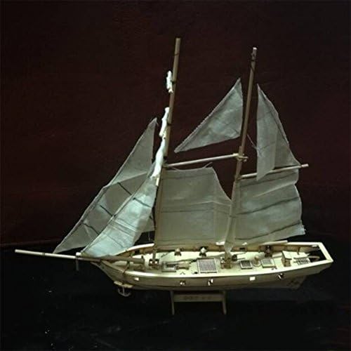 Gigicloud DIY Hobbi, Fából készült Hajó, 1:100 Léptékű Fa Fa Vitorlás Hajó Készletek Haza DIY Modell lakberendezési Hajó