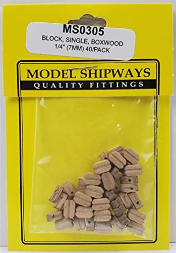 Modell Shipways Egyetlen Sheave Blokk, Dió 1/4 (7mm) 40 Csomag