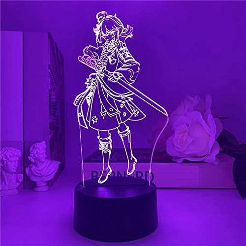 RYUSA Genshin Hatása Kaedehara Kazuha 3D-s Illúzió LED-es Éjszakai Fény, 16 Szín asztali Lámpa Otthoni Szülinapi Dekoráció
