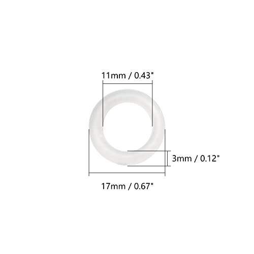 Othmro 10db Fehér Lapos Szilikon O-Gyűrű Tömítő Gyűrű, 11x17x3mm(IDxODxTHK) Kerek O-Gyűrű Csaptelep zuhanyfej Alátétek Kerti