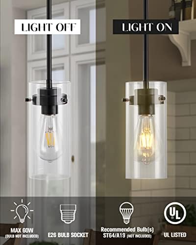 EAPUDUN Ipari Medál világítótestek,Átlátszó Üveg Árnyékban Medál Világítás,Vintage Lóg Lámpatest, Konyhai Sziget,Étkező,Folyosó