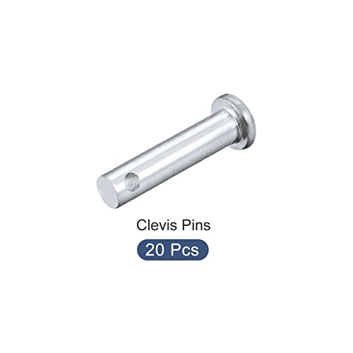 METALLIXITY Clevis Csapok (6mmx20mm) 20db, Egyetlen Lyuk Lapos fejű Szén-Acél Rögzítő Pin - Fém Eszközök, Bútorok, Telepítés,