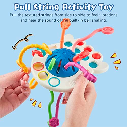 FLMRIOY Baba Montessori Érzékszervi Játékok, Polip Húzza String Tevékenység Játékok Babák 18+ Hónapos Kisgyermek Korai Interaktív