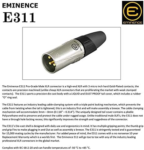 Audioblast - 2 Egység - 18 Méter HQ-4 - Csillagos Quad Kiegyensúlyozott Férfi Női Mikrofon Kábelek a Eminenciád E311 & E312